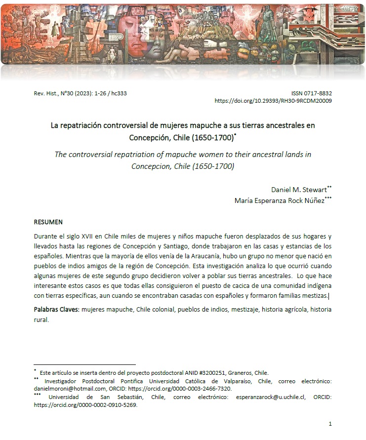 La repatriación controversial de mujeres mapuche a sus tierras ancestrales en Concepción, Chile (1650-1700)